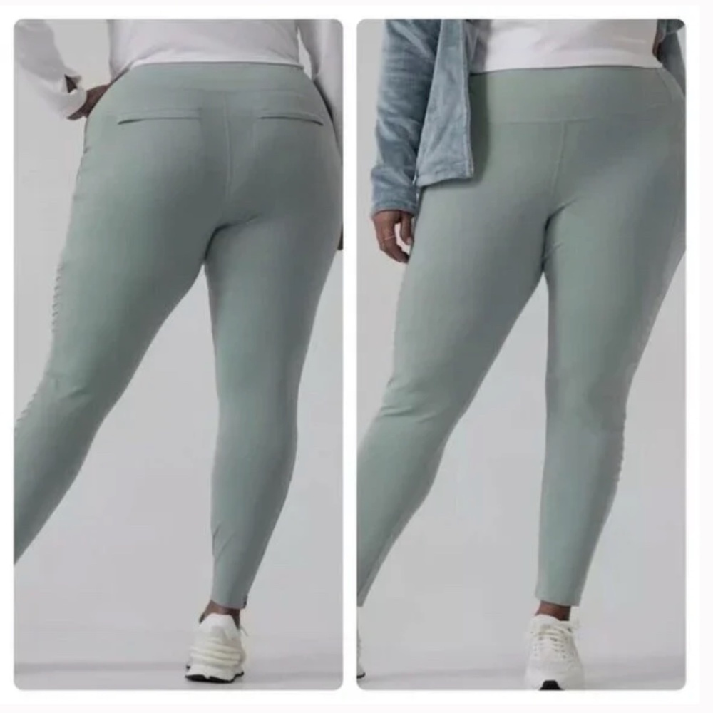 Athleta Delancey Moto Athletic High Rise Tight Legging Sage Green Size 1X NWT